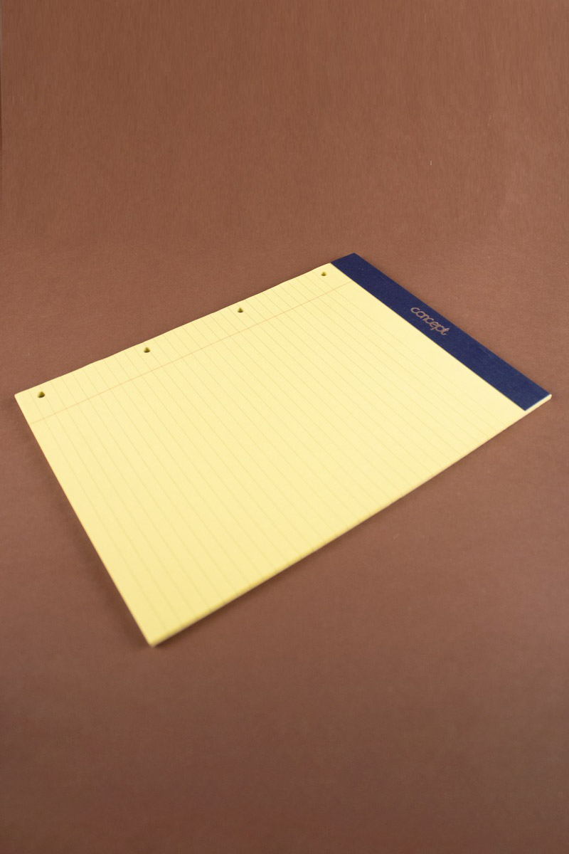 Executive A4 Yellow Legal Pad - 80 Sheets Perforated Tear-Off Pads, 60gsm, Faint Lined (Pack Of 1)